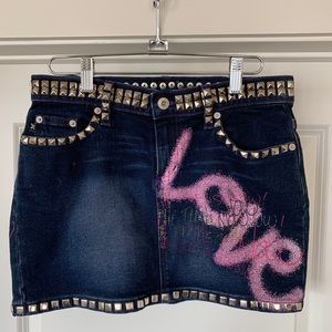 Denim Graffiti Skirt